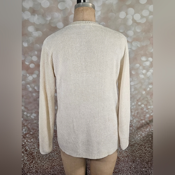 Doncaster Size L Cream Chenille Tunic Sweater - Picture 3 of 6